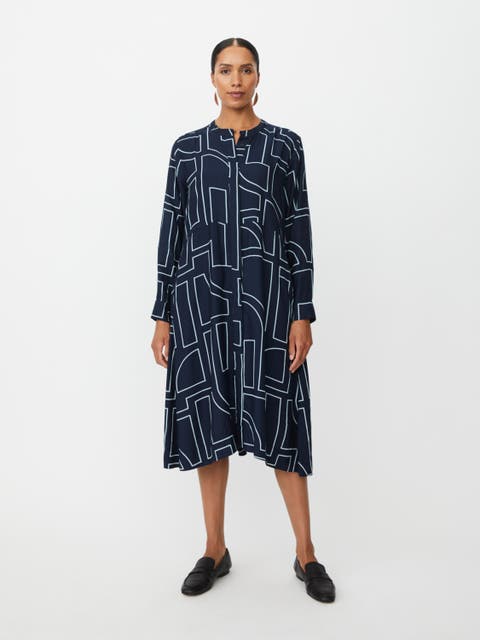 Nataly Long Sleeve A-Line Midi Dress
