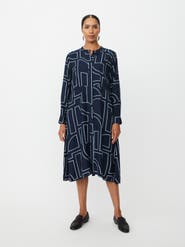 Masai Copenhagen Nataly Long Sleeve A-Line Midi Dress