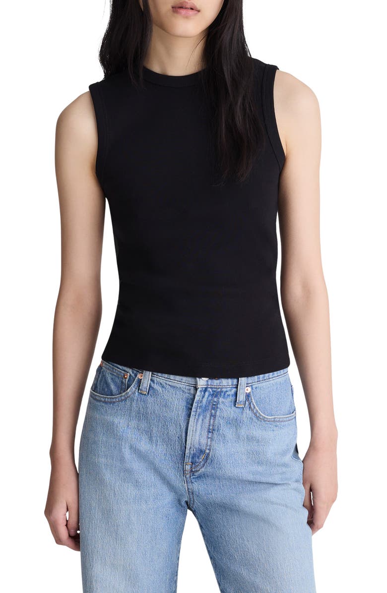 Madewell '90s Shell Tank, Main, color, Jet Black