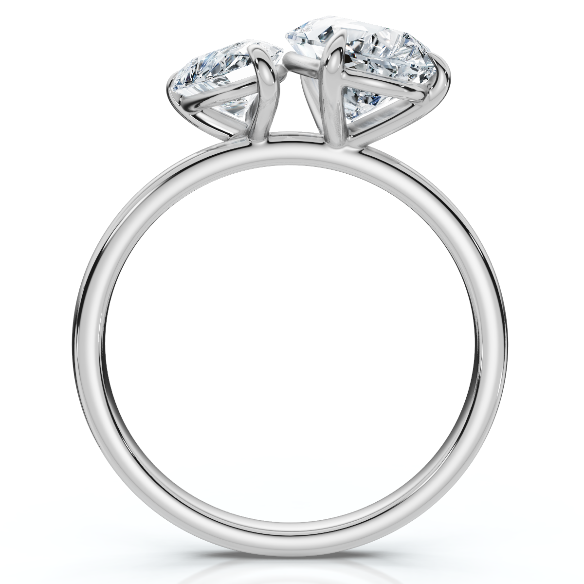 Bliss Diamond 3Ct Toi Et Moi Pear Shape Diamond Ring 14k Gold Lab Grown ...
