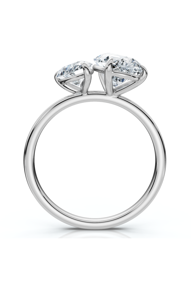 3Ct Toi Et Moi Pear Shape Diamond Ring 14k Gold Lab Grown, Alternate, color, 14k White Gold