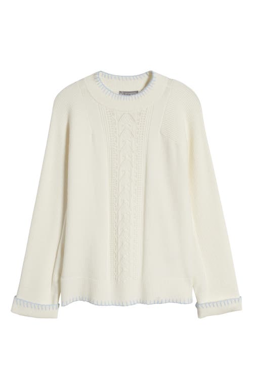 Wit & Wisdom Whipstitch Trim Cable Sweater