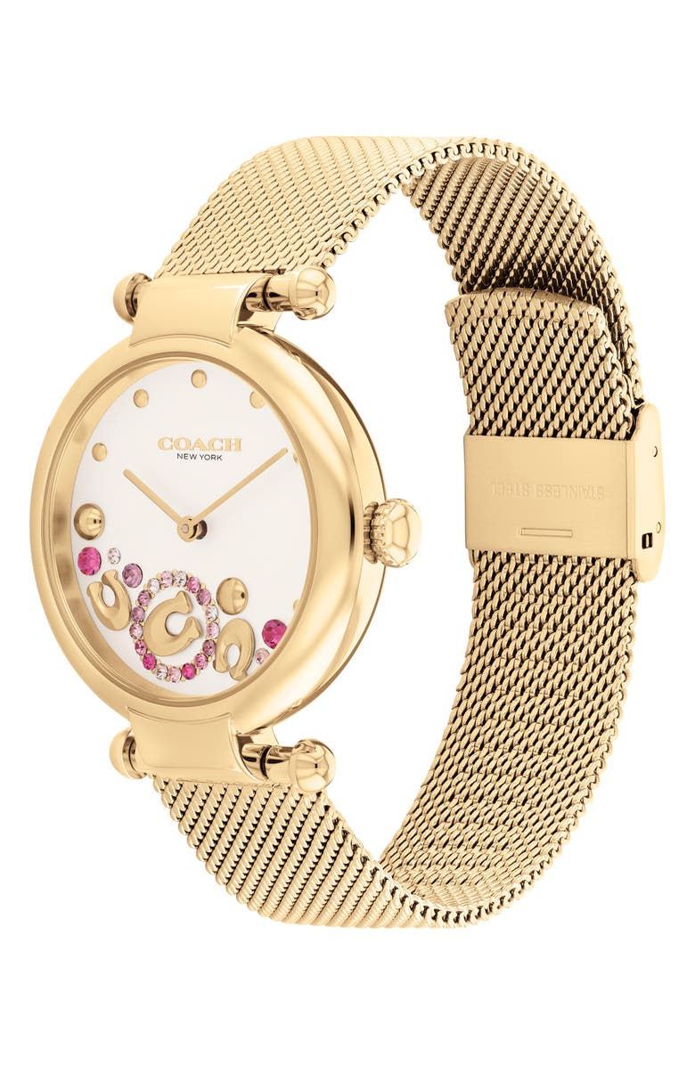 COACH Cary Mesh Bracelet Watch, 34mm, Alternate, color, White