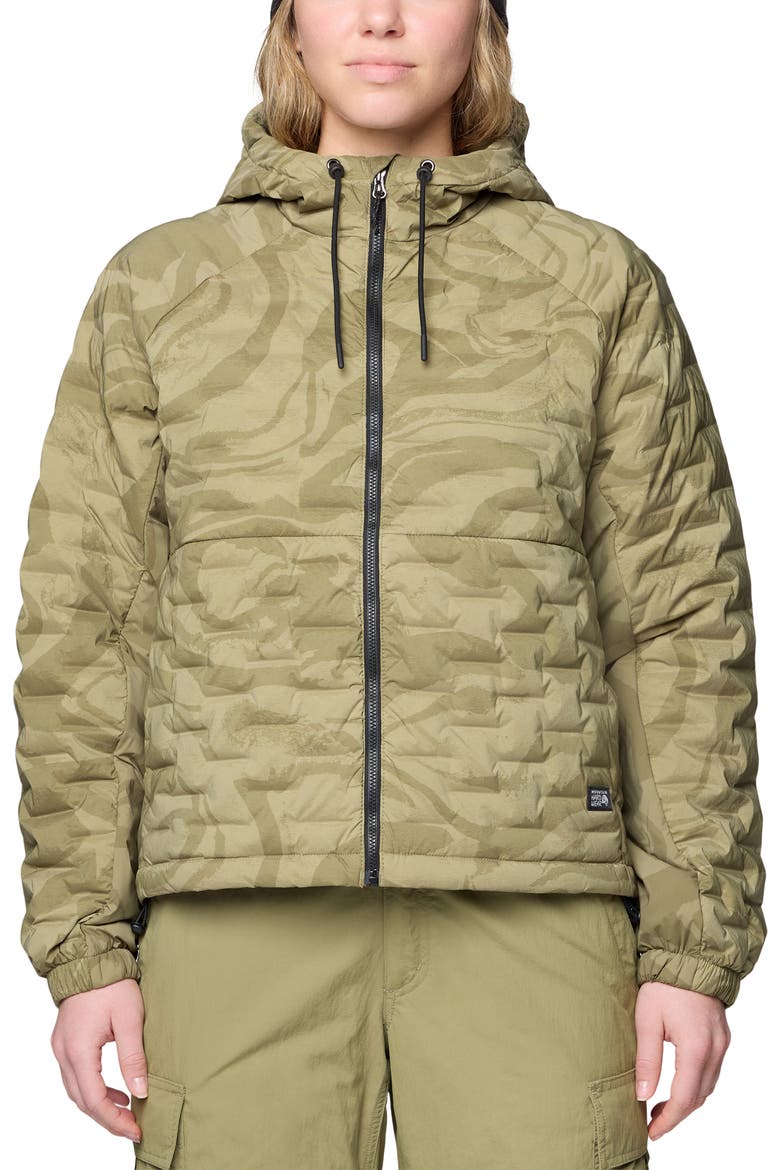 Stretchdown Lightweight Zip Hoodie, Main, color, LANDSLIDE ROCKSTRATA