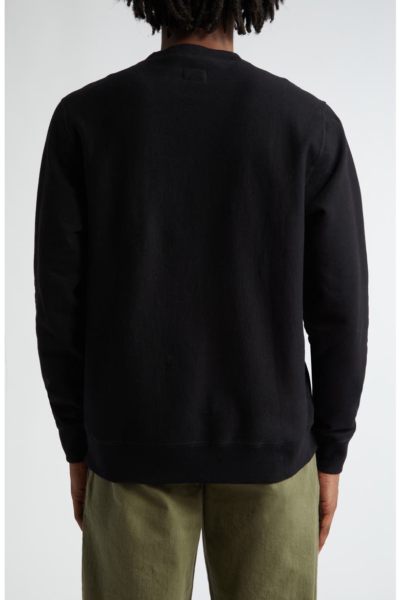 Classic French Terry Crewneck Sweatshirt, Alternate, color, BLACK