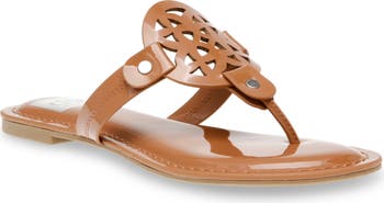 Gotie Laser Cut Studded Thong Sandal
