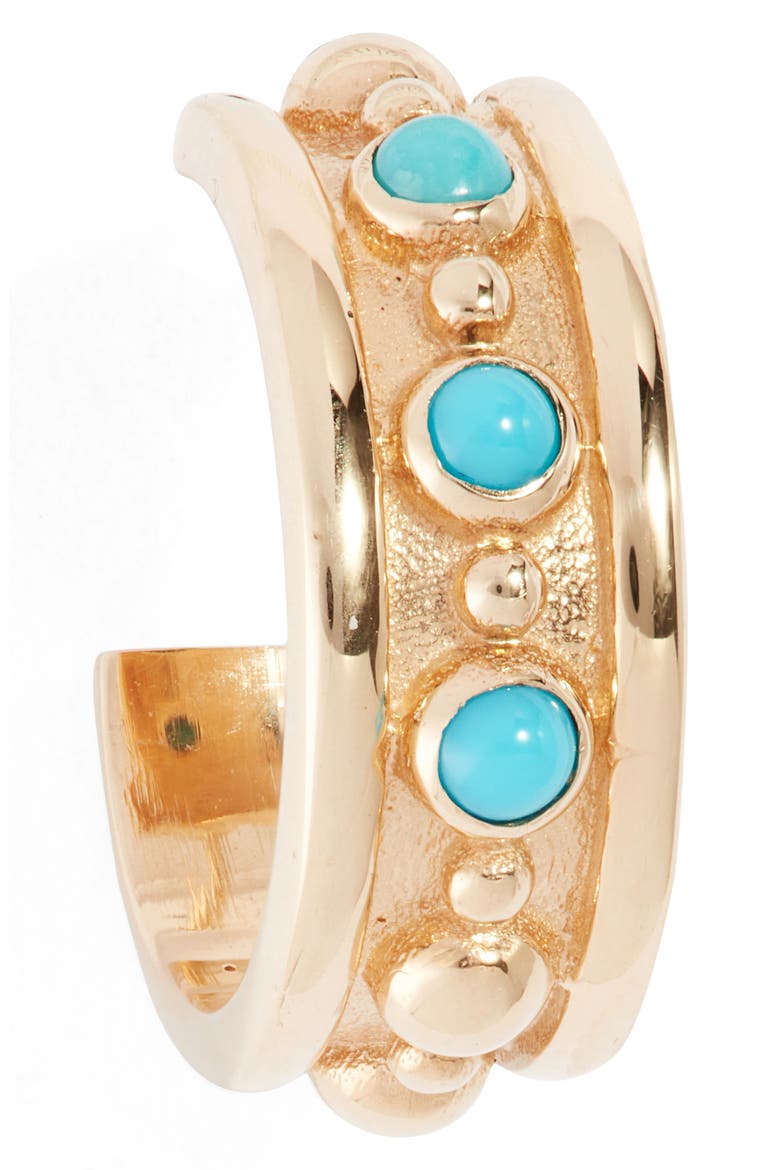 Dew Drop Marine Huggie Hoop Earrings, Alternate, color, TURQUOISE