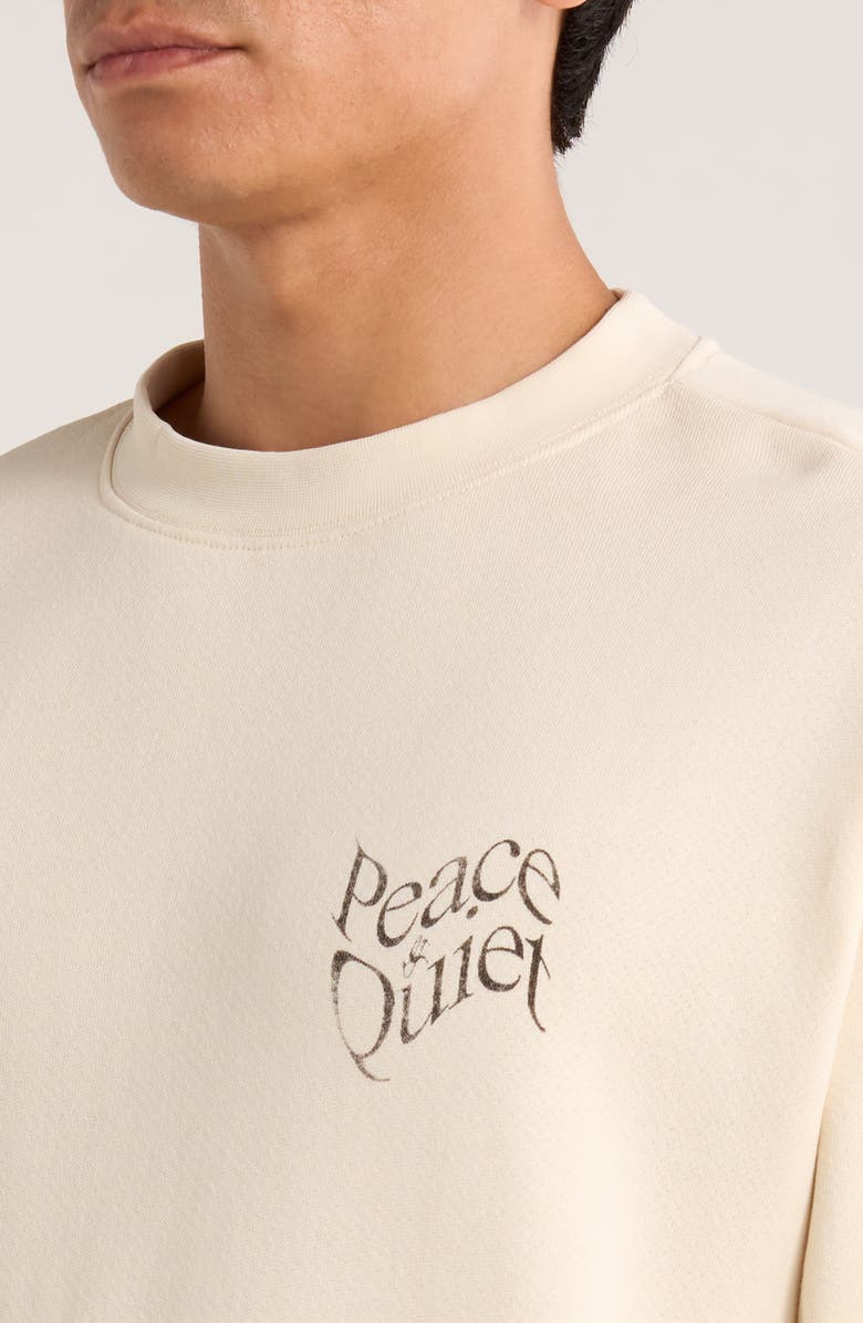 Museum of Peace & Quiet Warped Logo Cotton Crewneck Sweatshirt, Alternate, color, Bone