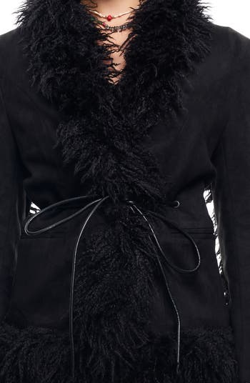 Oui Oui Coat with Faux Fur Trim