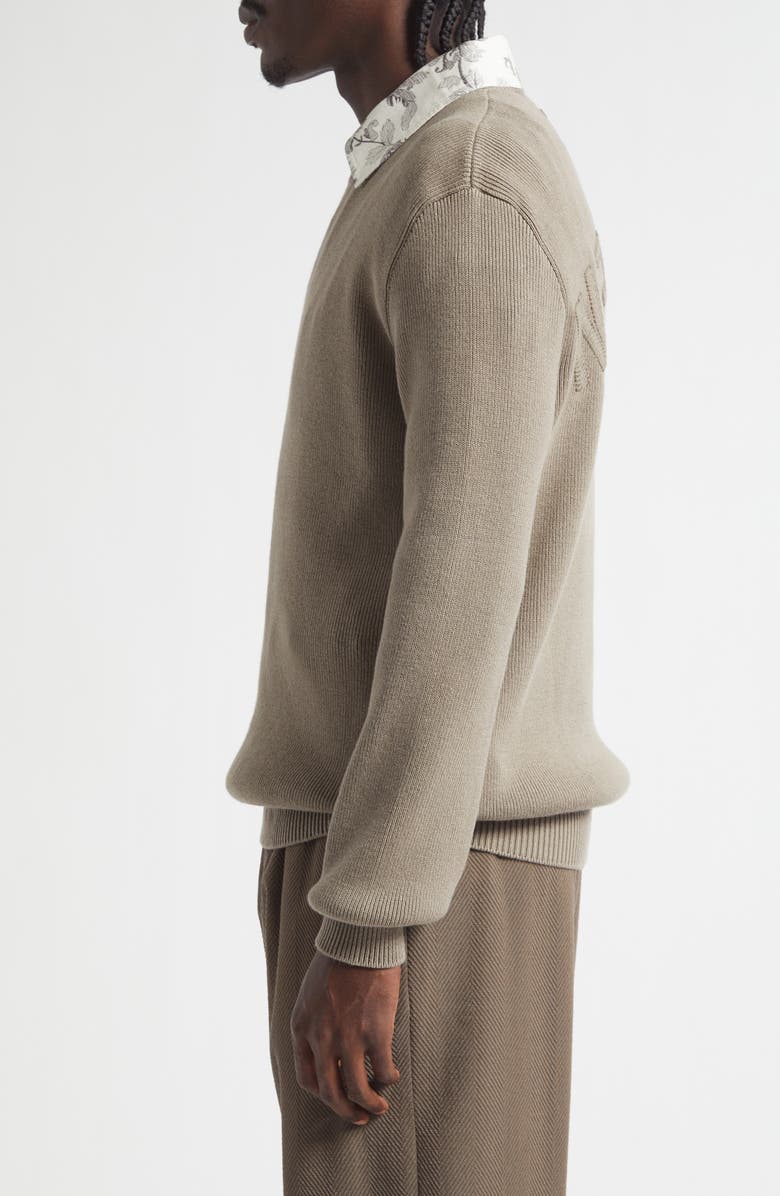 Golden Goose Journey Regular Fit Embroidered Rib Sweater, Alternate, color, Light Taupe