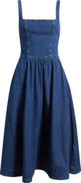Reformation Janu Denim Midi Dress