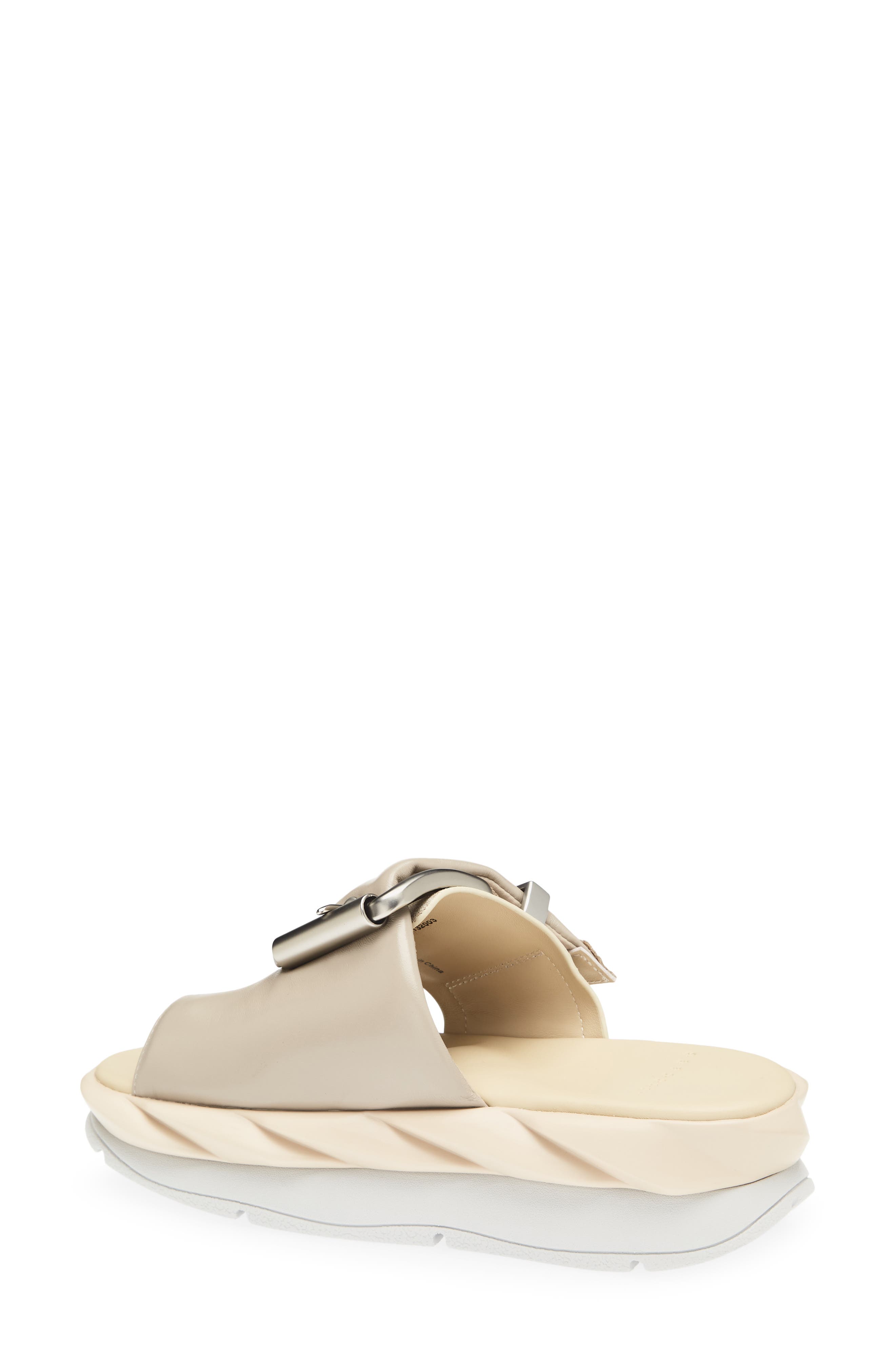 Mellow Glow Leather Slide Sandal, Alternate, color, GREIGE