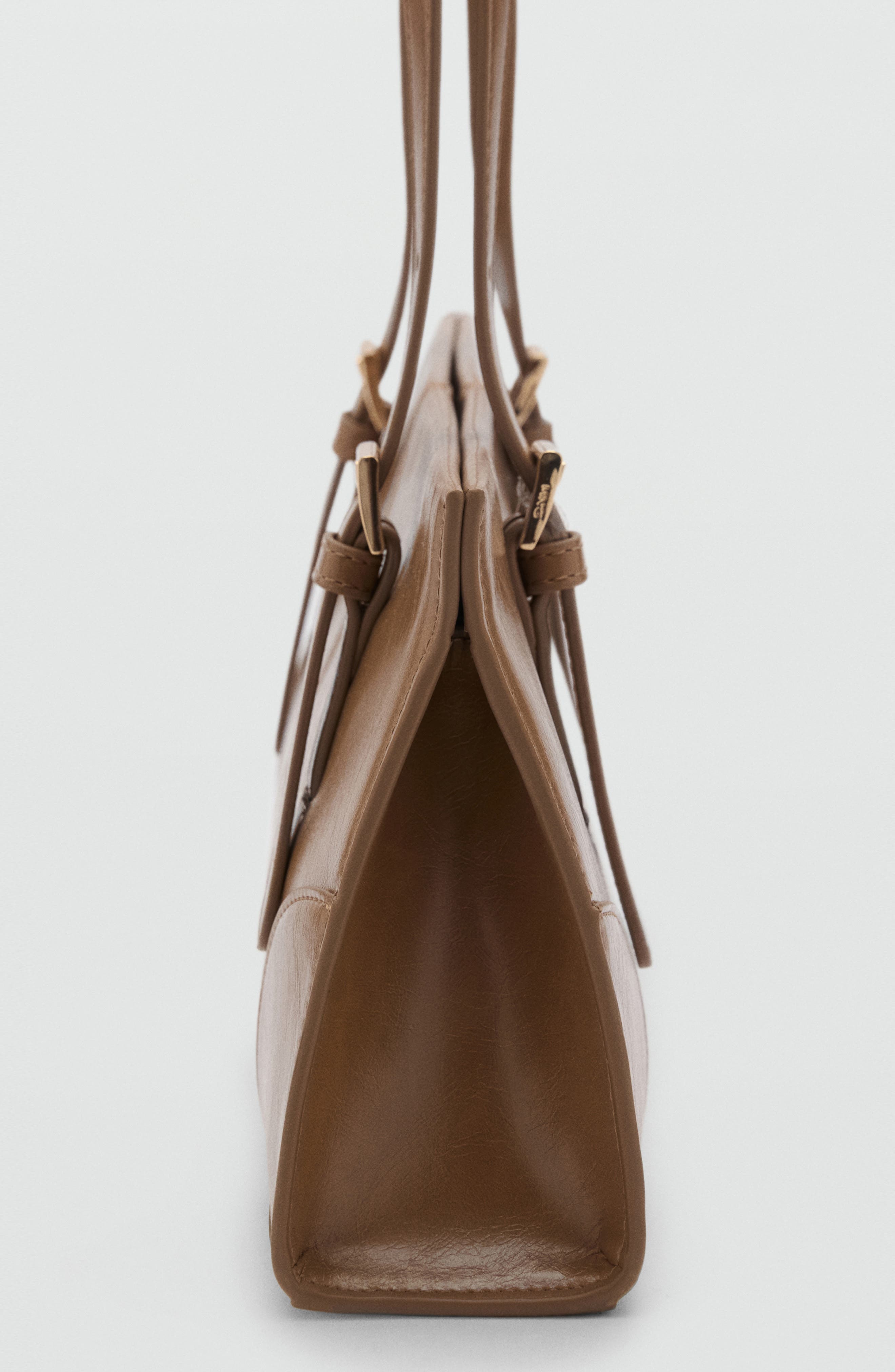 MANGO Faux Leather Shoulder Bag, Alternate, color, 