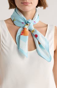 Vince Camuto Fruit Floral Satin Square Scarf