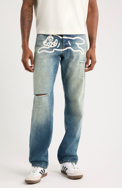 Milk Cotton Distressed Jeans