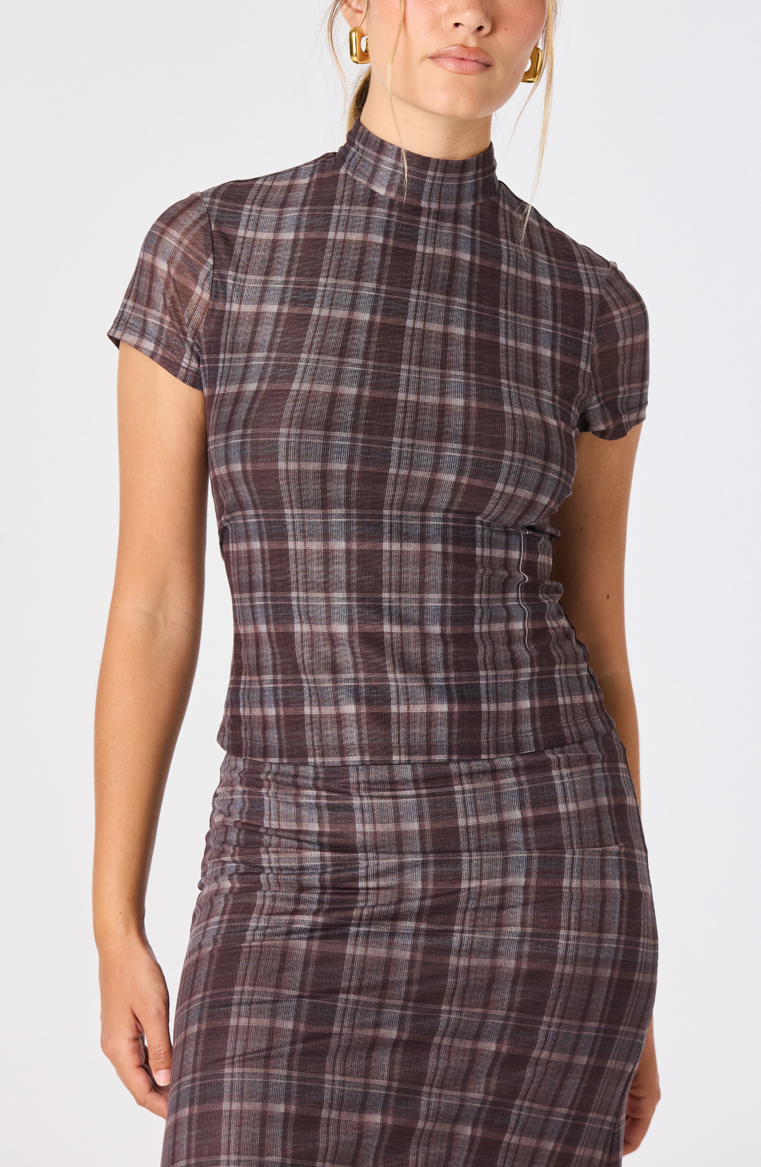 selected BROWN BLUE PLAID