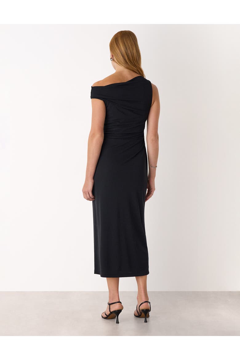 Jersey Crepe Asymmetric Dress, Alternate, color, Black