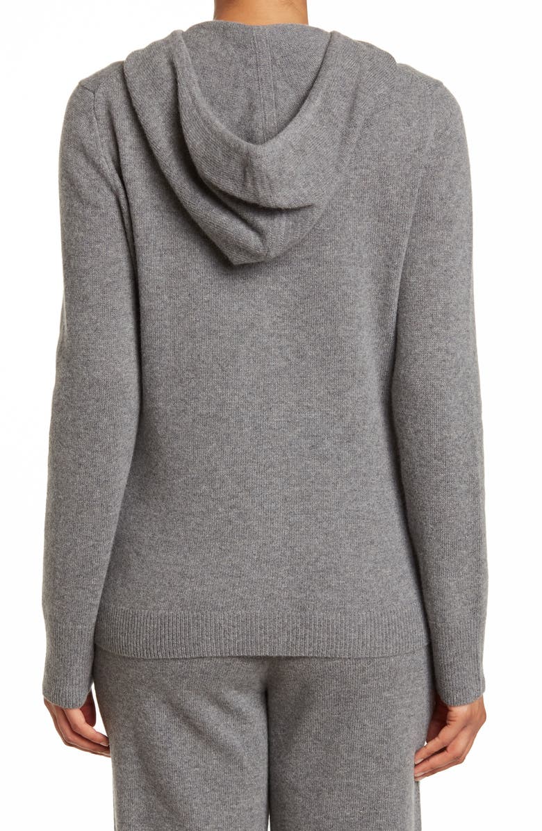 St. John Collection Hooded Zip Front Wool Blend Cardigan, Alternate, color,