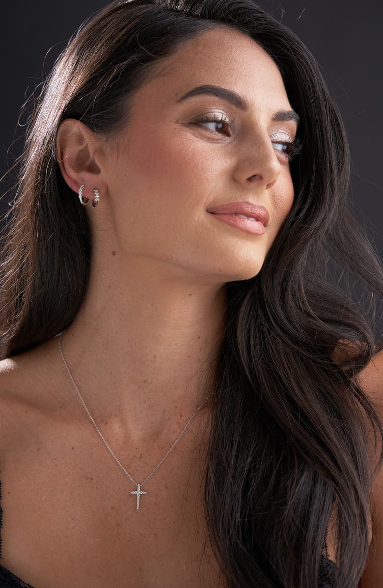 Bony Levy Getty Diamond Hoop Earrings, Alternate, color, 18Kw White Gold