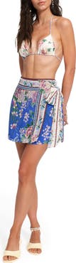 Agua Bendita Ziara Side Tie Cover-Up Miniskirt