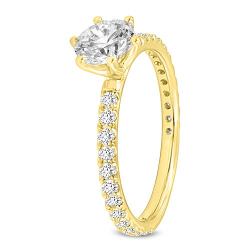 Luvmyjewelry 14k Yellow Gold Round Cut Lab Grown Diamond Engagement Ring In 14k Yellow Gold