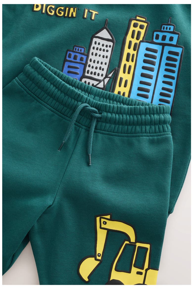 Kids' Construction Graphic Sweatshirt & Joggers Set, Alternate, color, GREEN MULTI