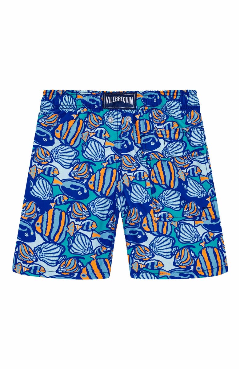 Vilebrequin Kids' Fishy Vibes Swim Trunks, Alternate, color, Marrakech