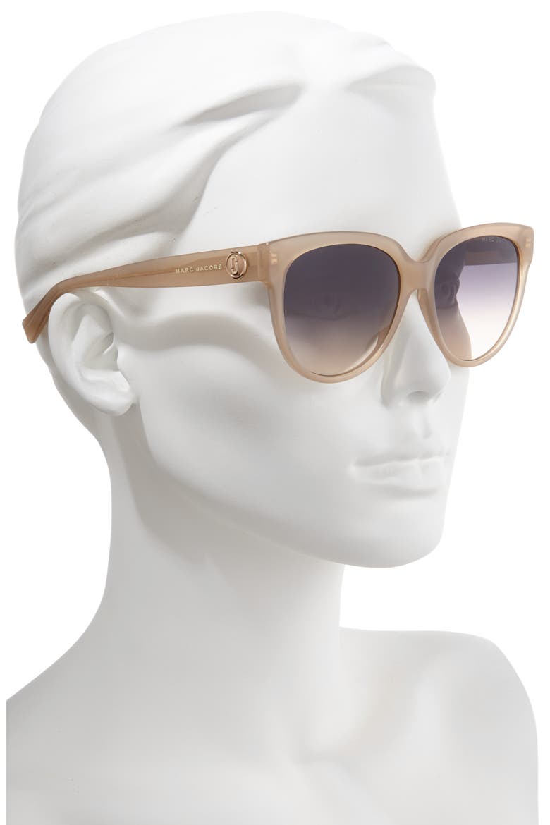 56mm Rounded Cat Eye Sunglasses, Alternate, color, CHAMPAGNE
