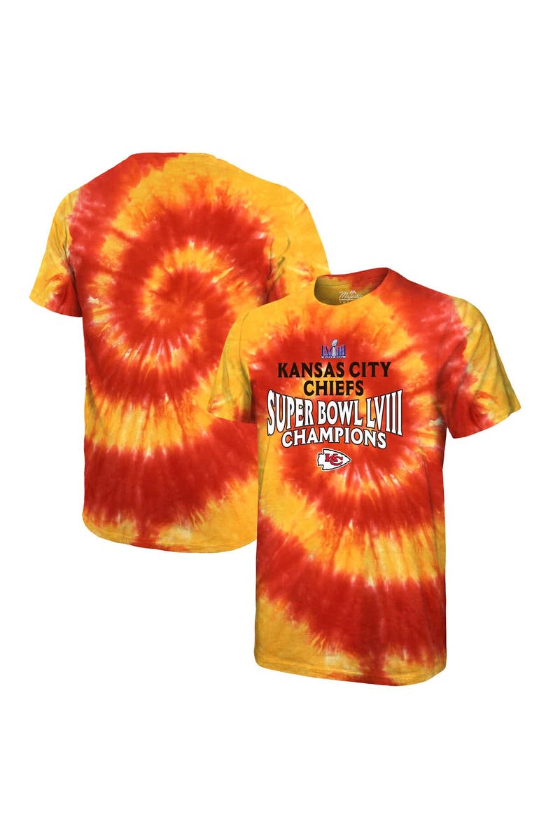 Majestic Threads Men's Majestic Threads Red Kansas City Chiefs Super Bowl LVIII Champions Soft Hand Tie-Dye T-Shirt, Alternate, color, 