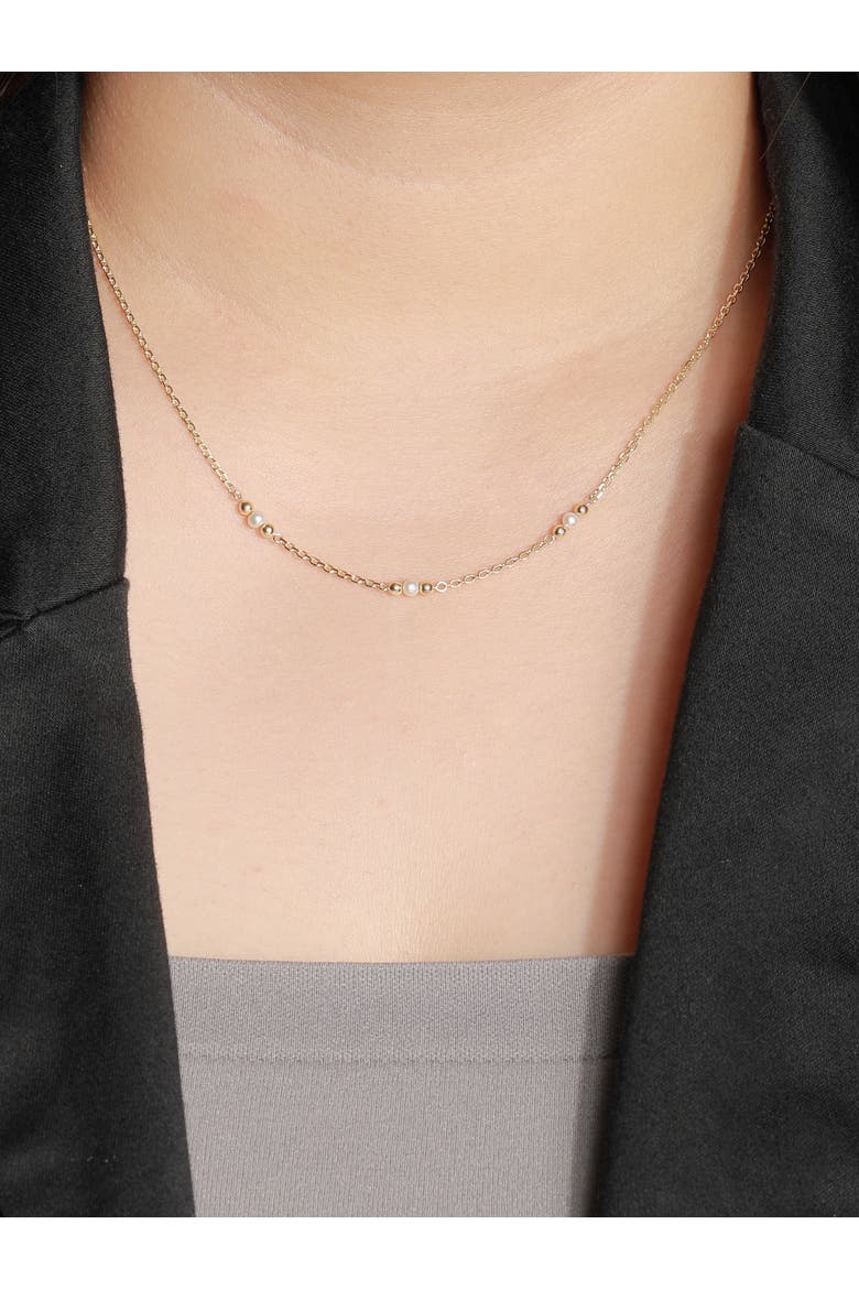 Freshwater Pearl Chain Necklace in 14K Gold, Alternate, color, Yellow Gold
