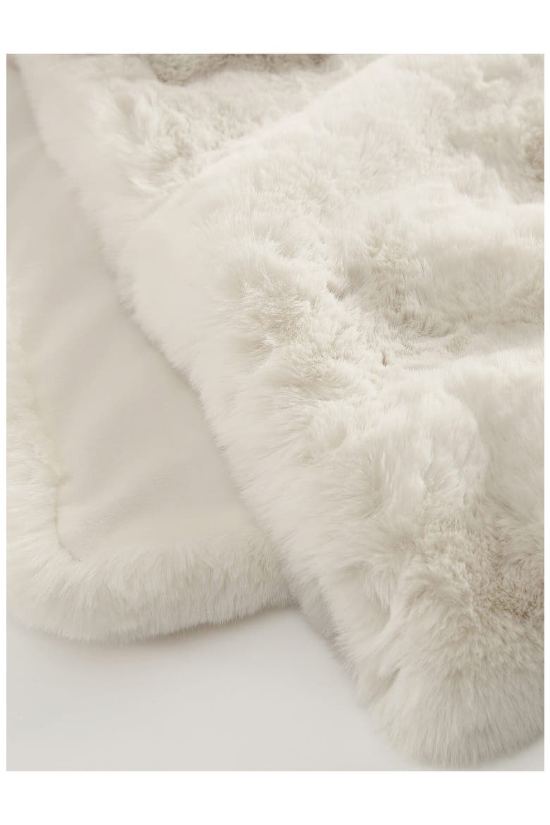 Faux Fur Bed Runner, Alternate, color, WHITE