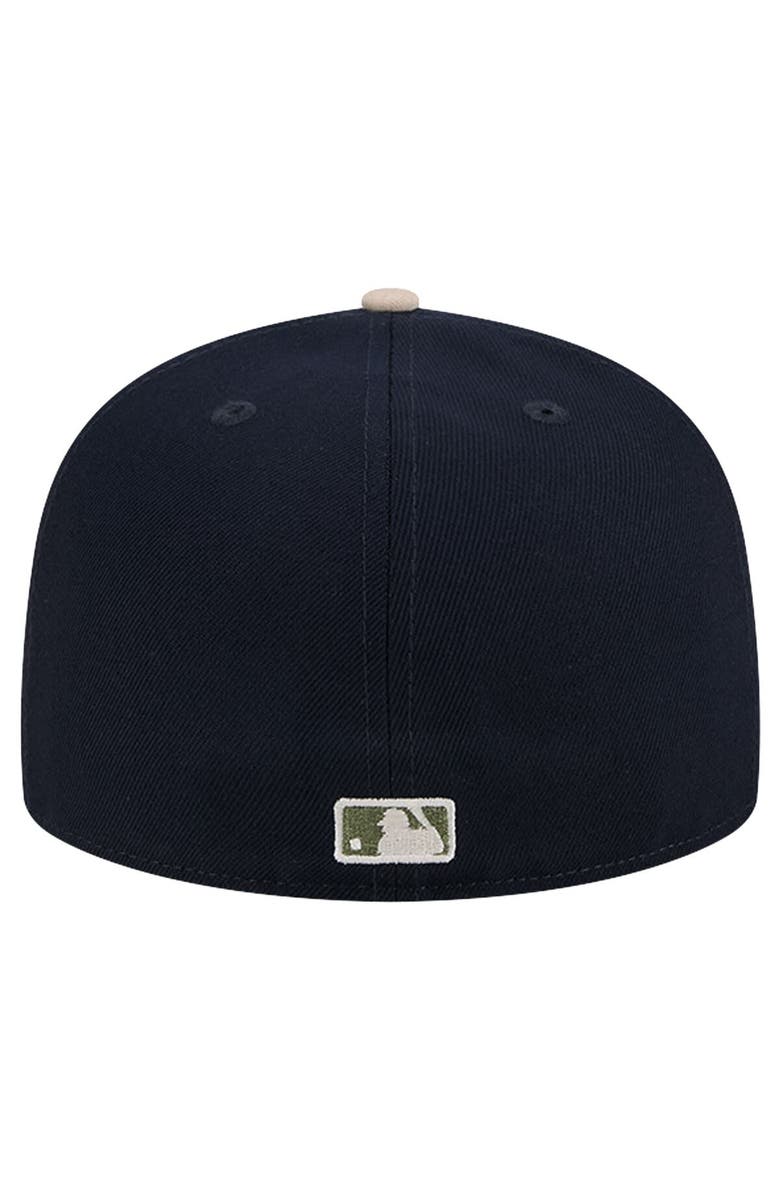 New Era Men's New Era Navy New York Yankees Canvas A-Frame 59FIFTY Fitted Hat, Alternate, color,