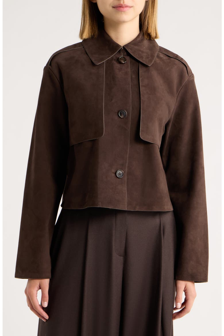 Cropped Suede Trench Jacket, Alternate, color, CACAO - DAJ