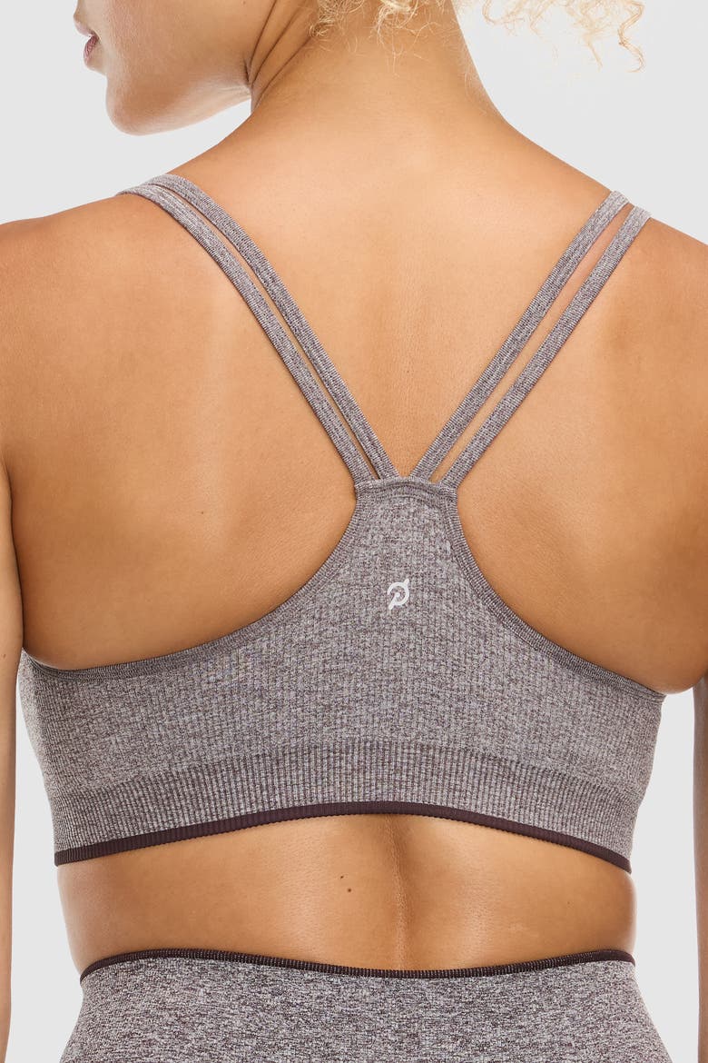 Seamless Melange Cami Bra, Alternate, color, Cocoa