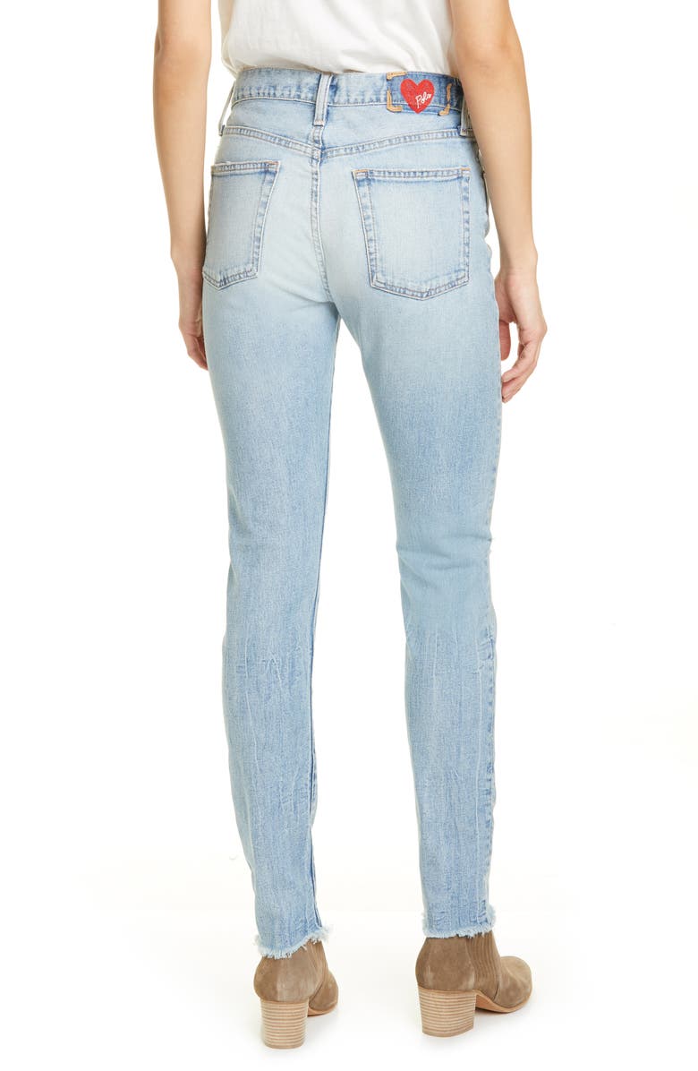 Polo Ralph Lauren Distressed Raw Hem Skinny Jeans, Alternate, color, 