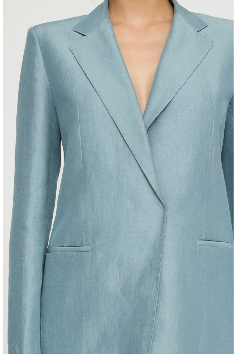Elongated Linen Blend Blazer, Alternate, color, PAPER BLUE