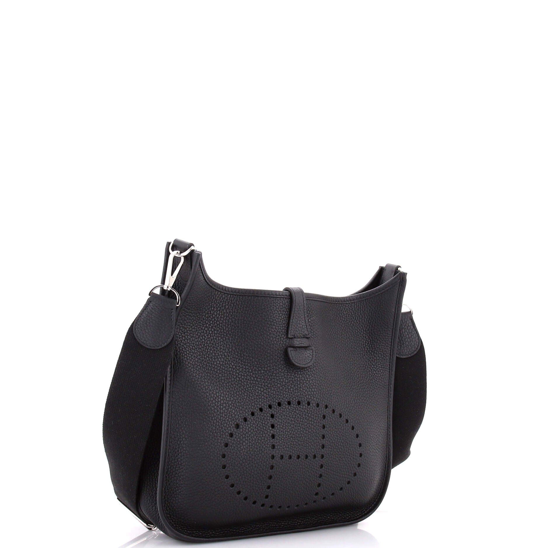 Pre-Owned Hermes Evelyne Bag Gen III Clemence PM, Alternate, color, Noir