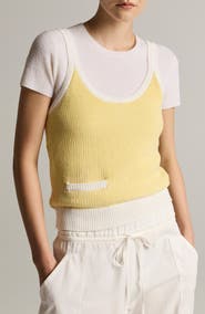 Vince Birdseye Pocket Cotton Blend Tank