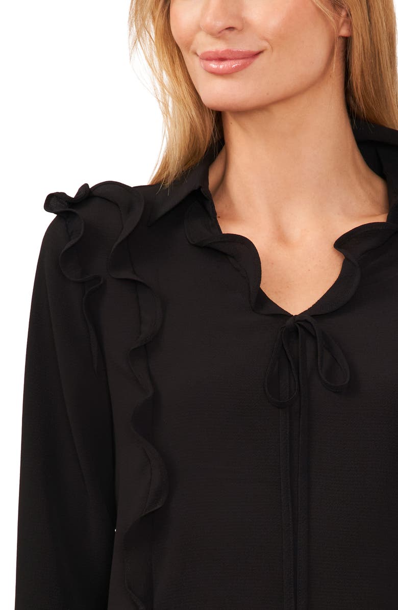CeCe Ruffle Bell Sleeve Crepe Top, Alternate, color, 