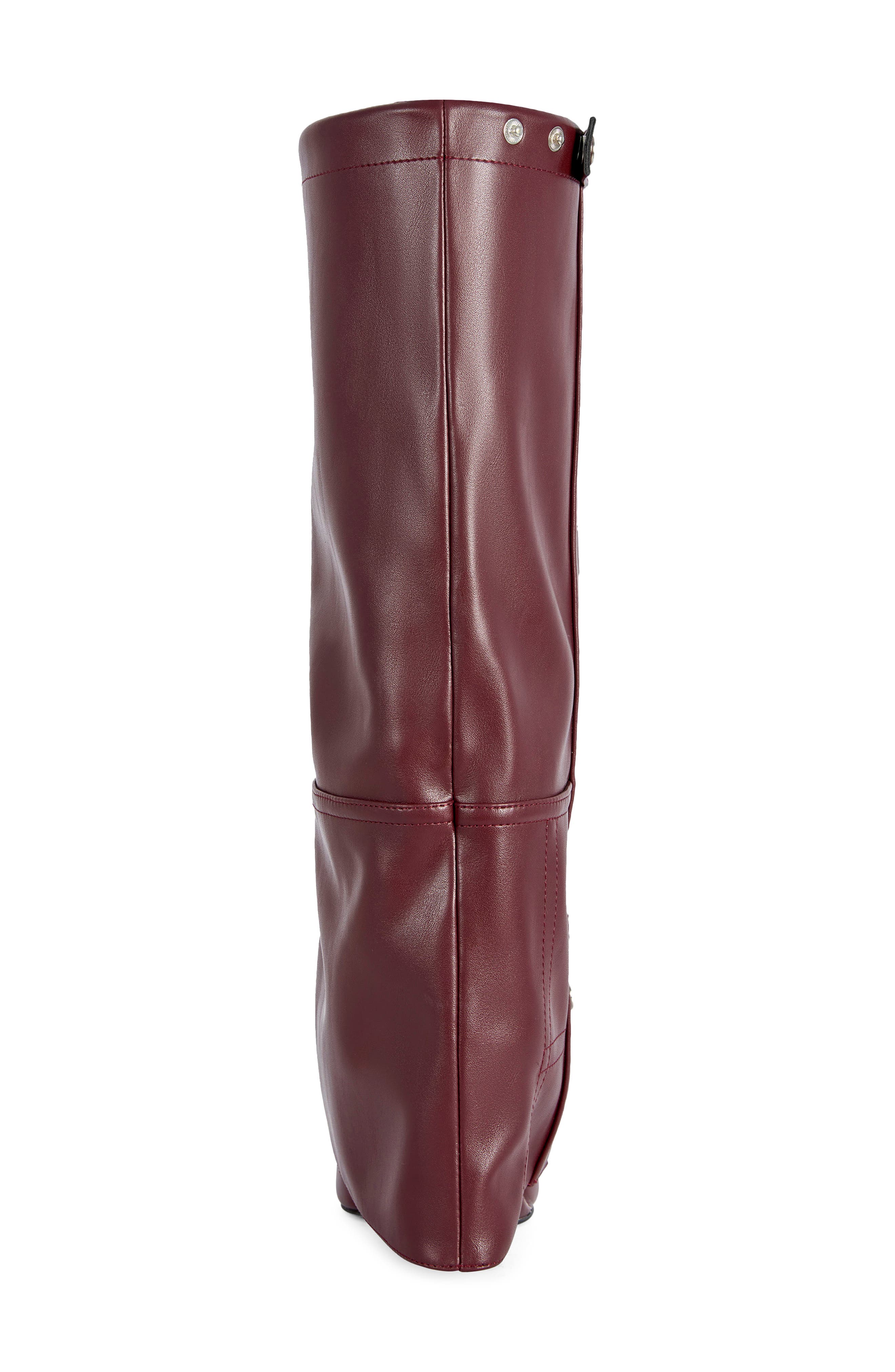 Railay Faux Leather Wedge Boot, Alternate, color, BURGUNDY