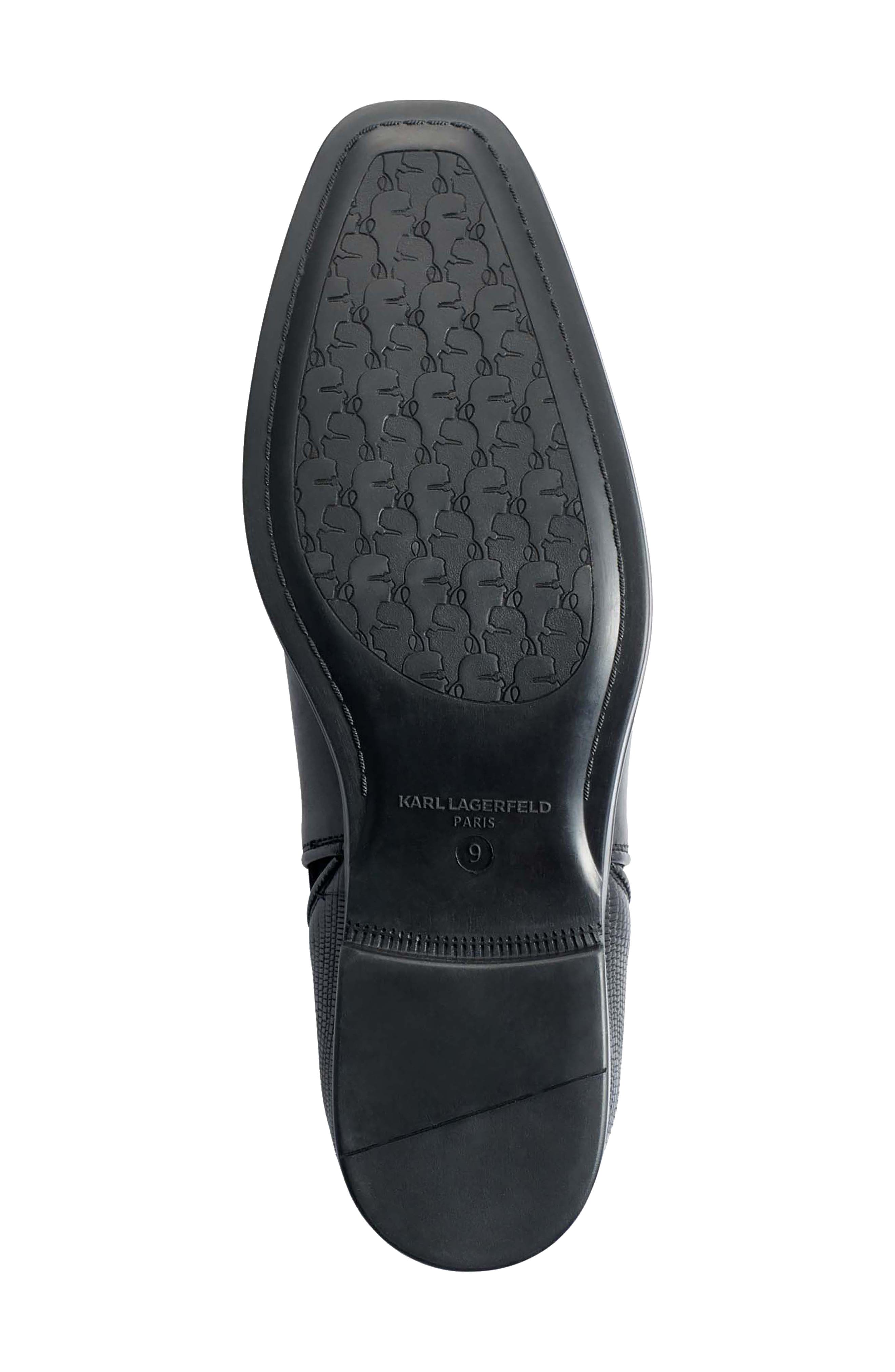 KARL LAGERFELD PARIS Lizard Embossed V-Gore Chelsea Boot, Alternate, color, 