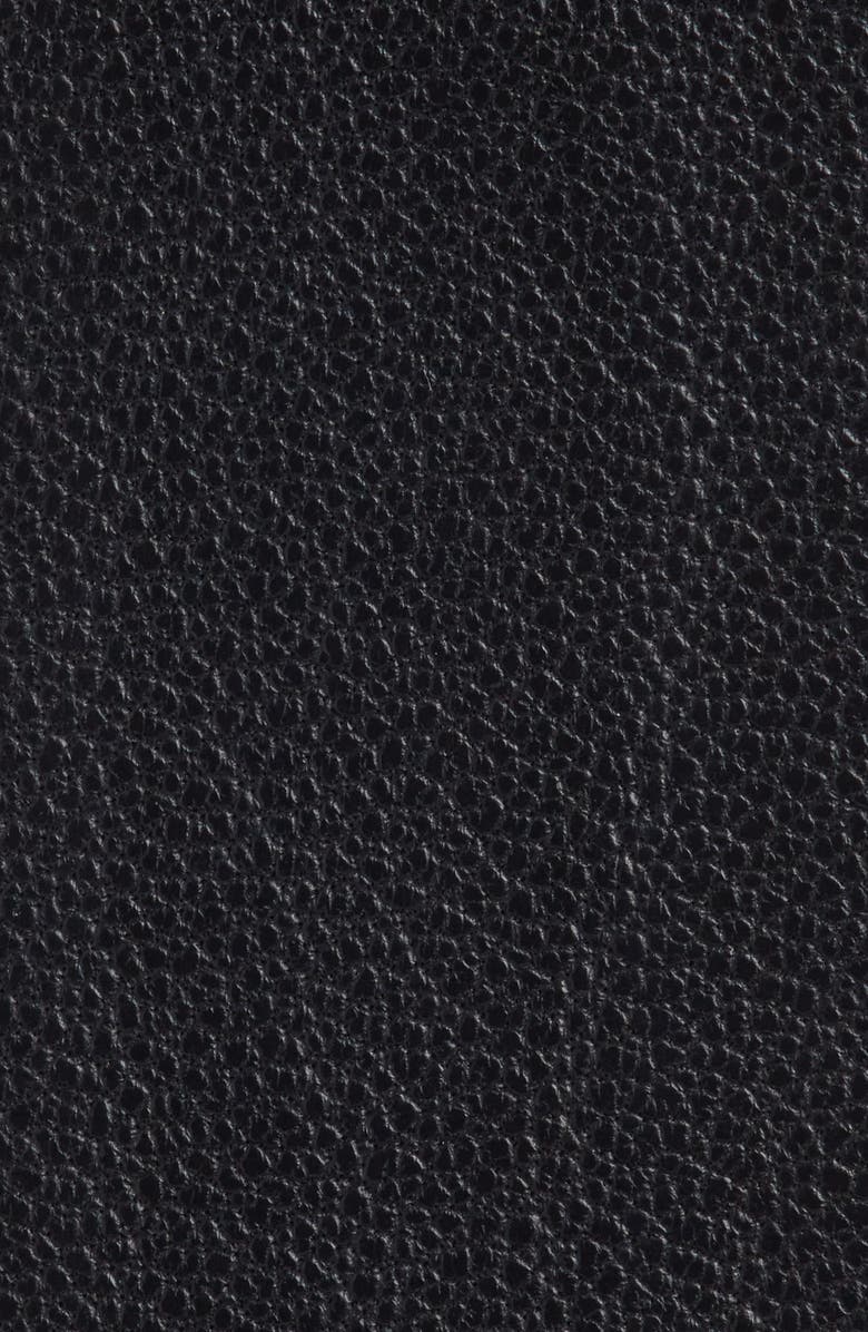 Raina Twisted Circle Buckle Leather Belt, Alternate, color, Black