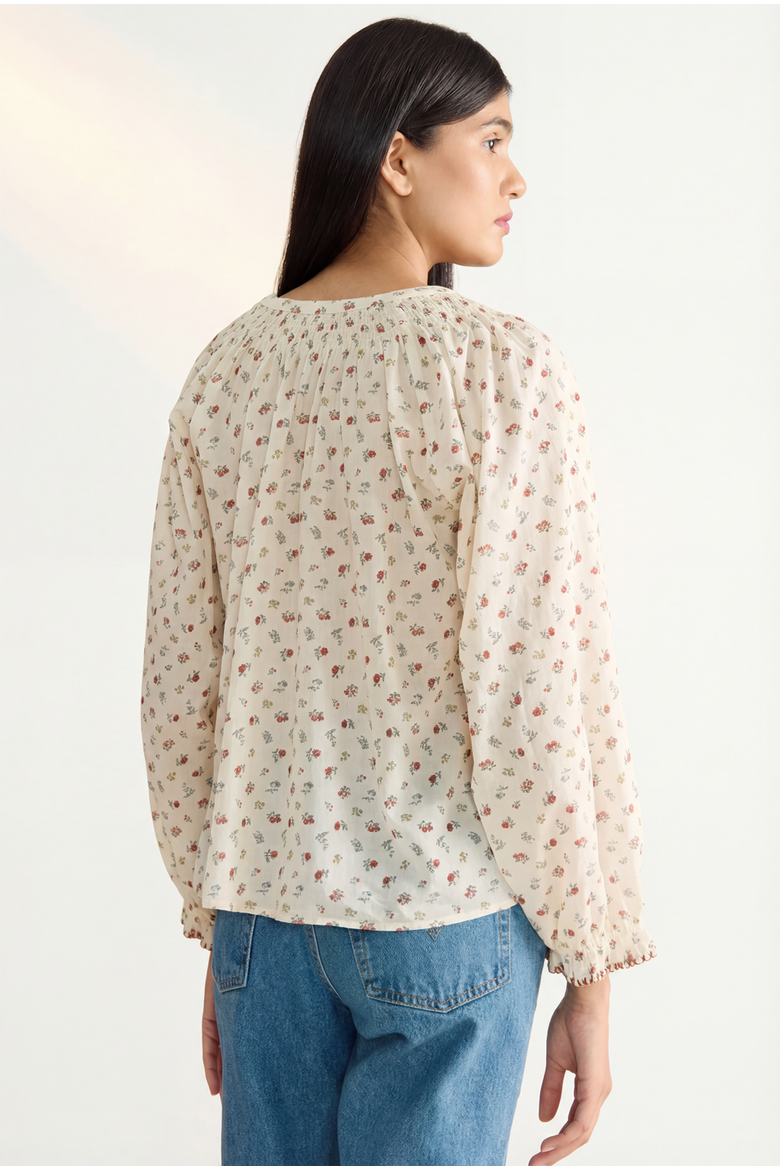 Inca Blouse, Alternate, color, Antique Floral