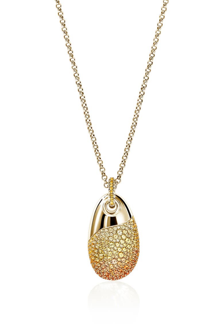 Artisan Series 18k Gold Sapphire Pebble Pendant Necklace, Main, color, GOLD