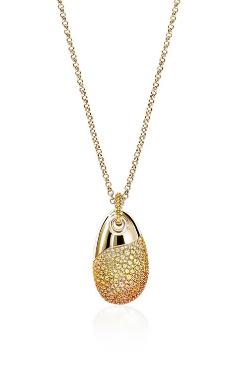 Artisan Series 18k Gold Sapphire Pebble Pendant Necklace