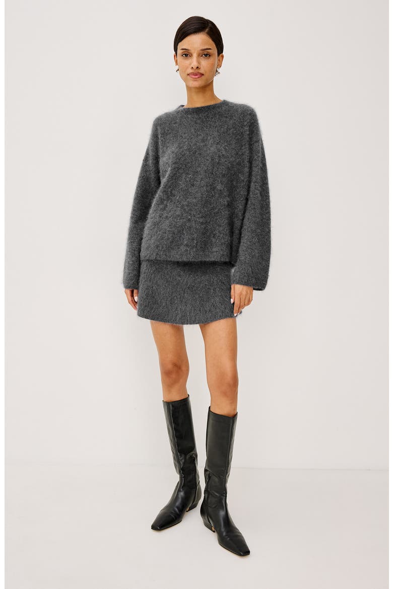 Gayle Wool & Cashmere Miniskirt, Alternate, color, CHARCOAL