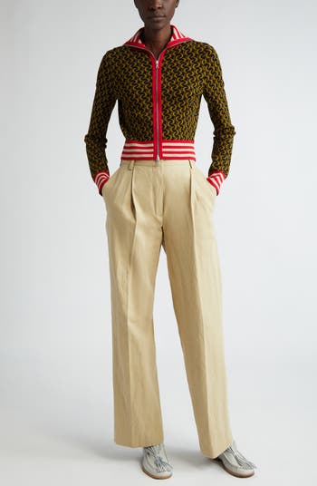 Dries Van Noten Portia Tailored Cotton & Linen Trousers