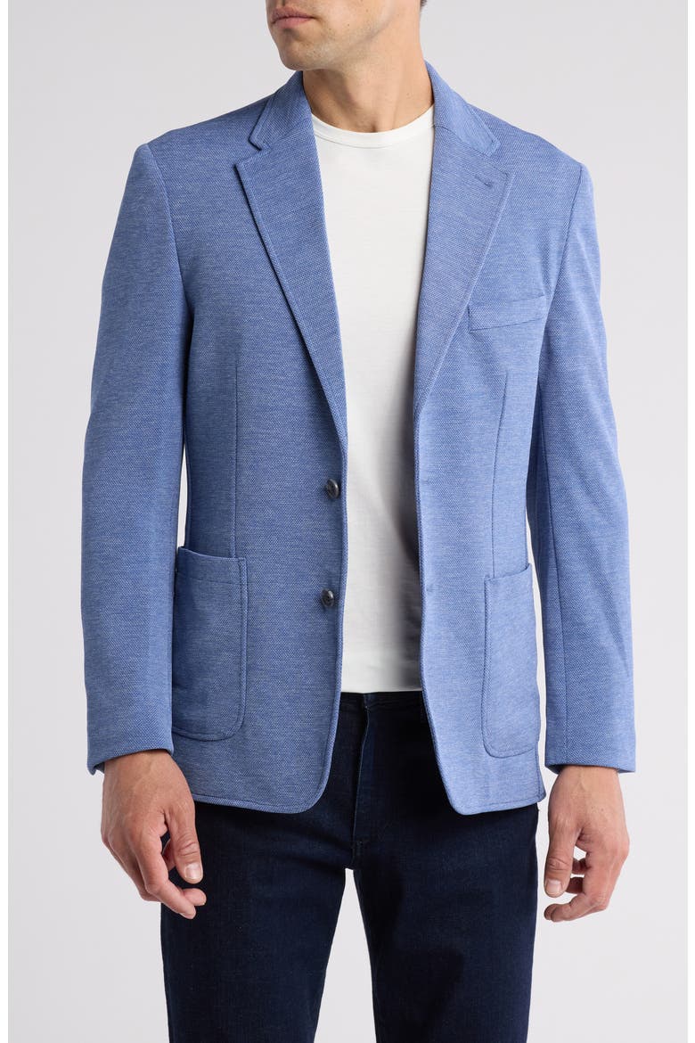 Mélange Knit Sport Coat, Main, color, BLUE