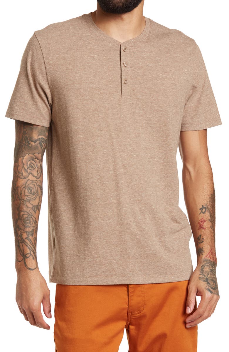 Abound Short Sleeve Heathered Henley T-Shirt, Main, color, 