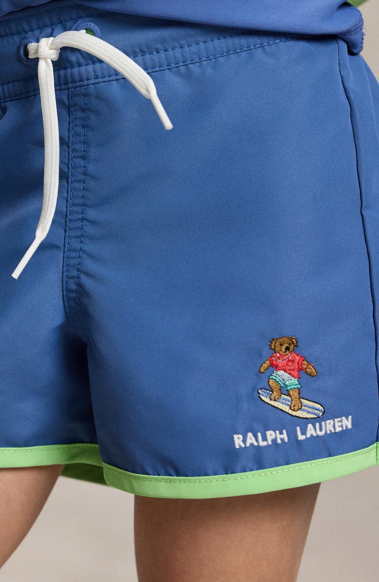 Polo Ralph Lauren Kids' Embroidered Polo Bear Swim Trunks, Alternate, color, Bai Blue